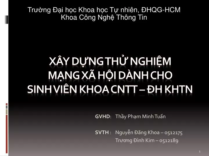 x y d ng th nghi m m ng x h i d nh cho sinh vi n khoa cntt h khtn