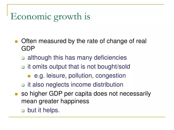 economic growth is