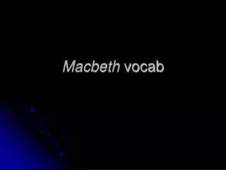 Macbeth vocab