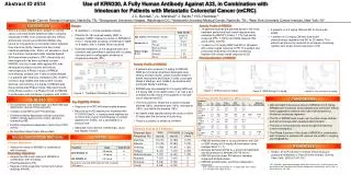 Use of KRN330, A Fully Human Antibody Against A33, in Combination with