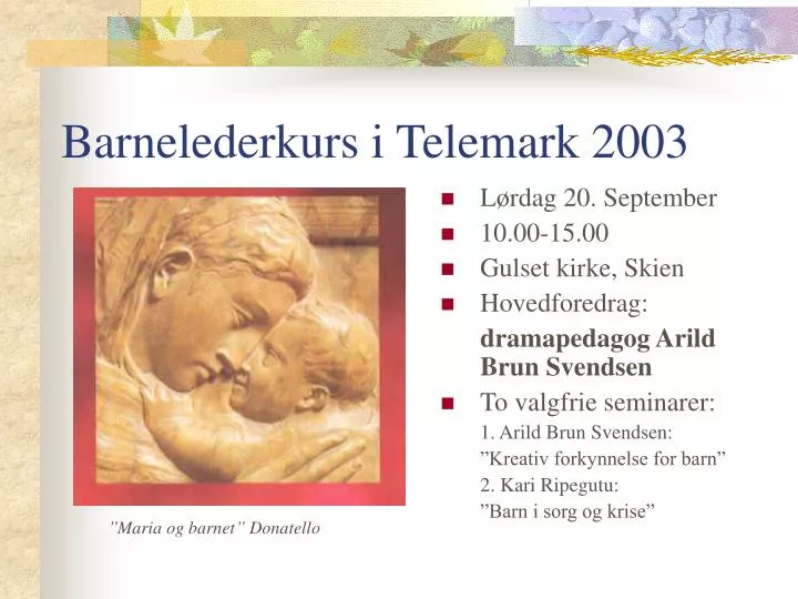barnelederkurs i telemark 2003