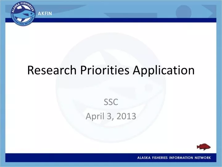 research priorities application