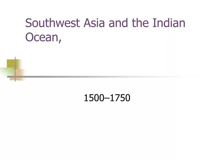 southwest asia and the indian ocean