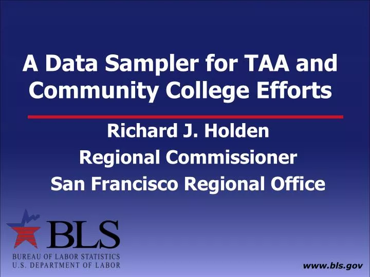 a data sampler for taa and community college efforts