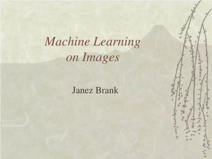 machine learning on images