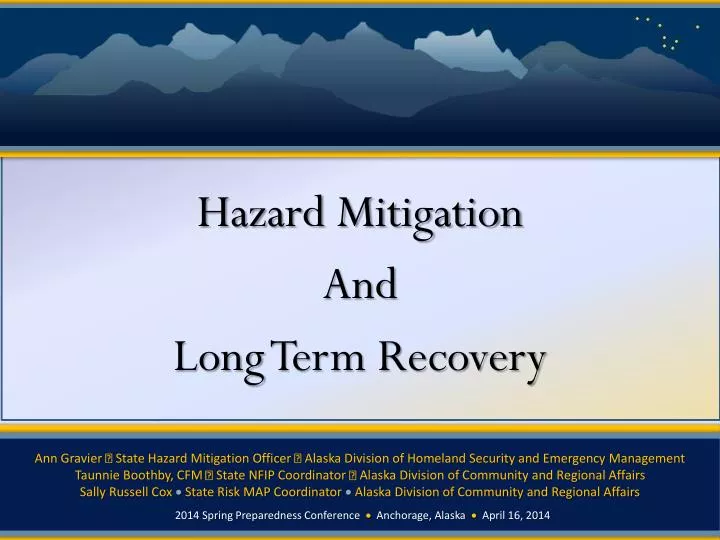 hazard mitigation and long term recovery