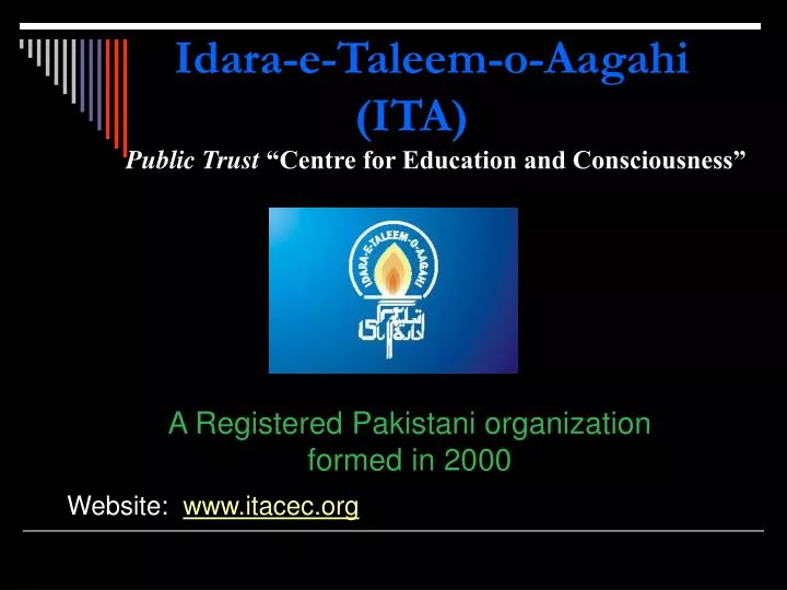 idara e taleem o aagahi ita public trust centre for education and consciousness