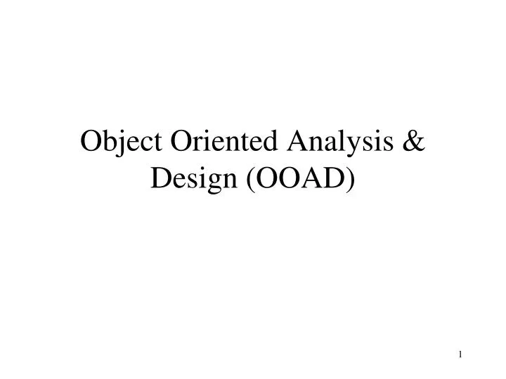 object oriented analysis design ooad
