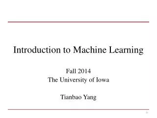 Introduction to Machine Learning