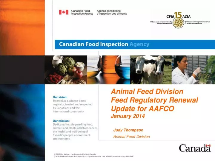 animal feed division feed regulatory renewal update for aafco january 2014