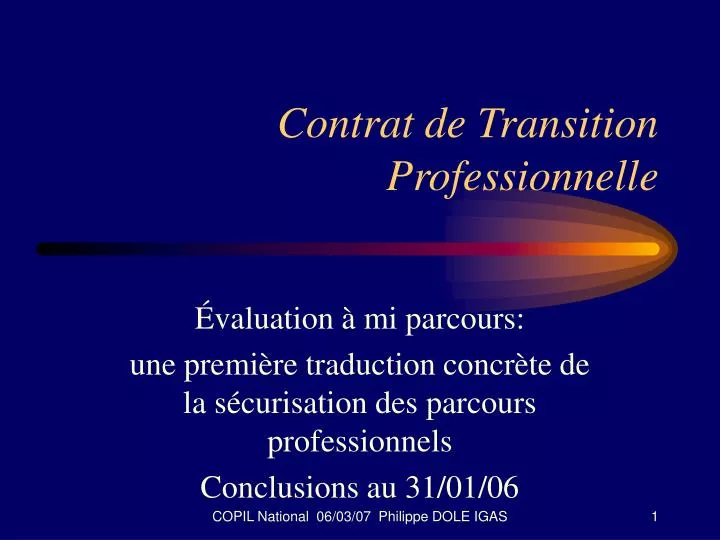 contrat de transition professionnelle