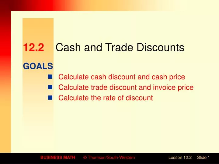 12 2 cash and trade discounts