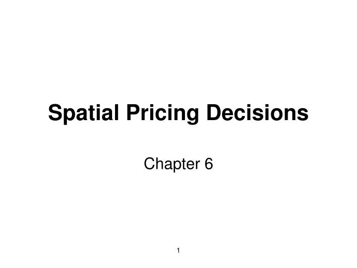 spatial pricing decisions
