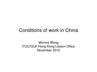 Conditions of work in China