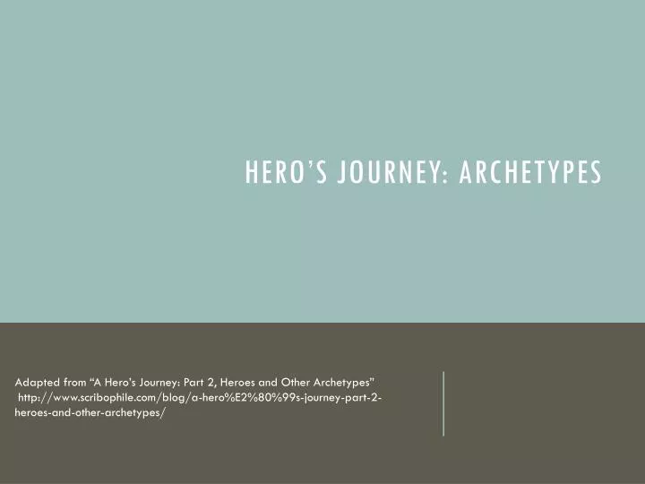 hero s journey archetypes