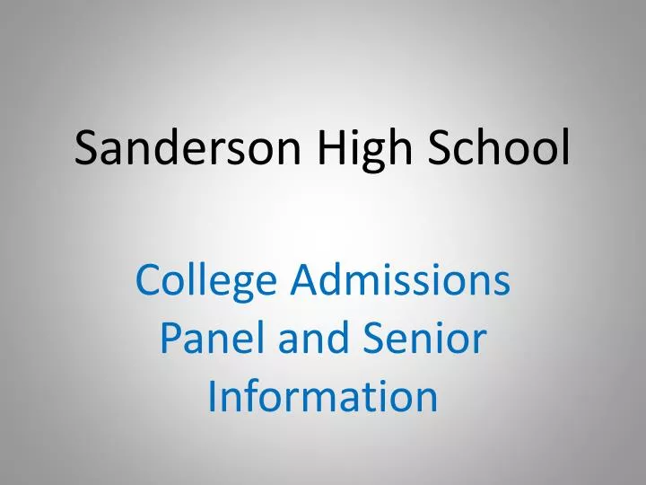 sanderson high school