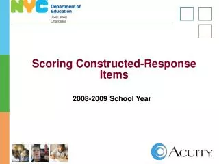 Scoring Constructed-Response Items