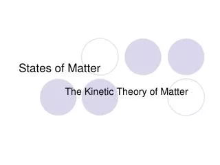 States of Matter