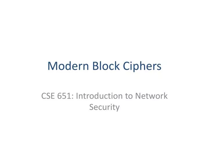 modern block ciphers