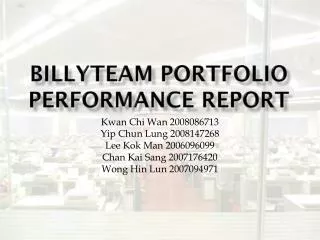 Billyteam Portfolio Performance Report