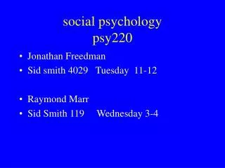 social psychology psy220