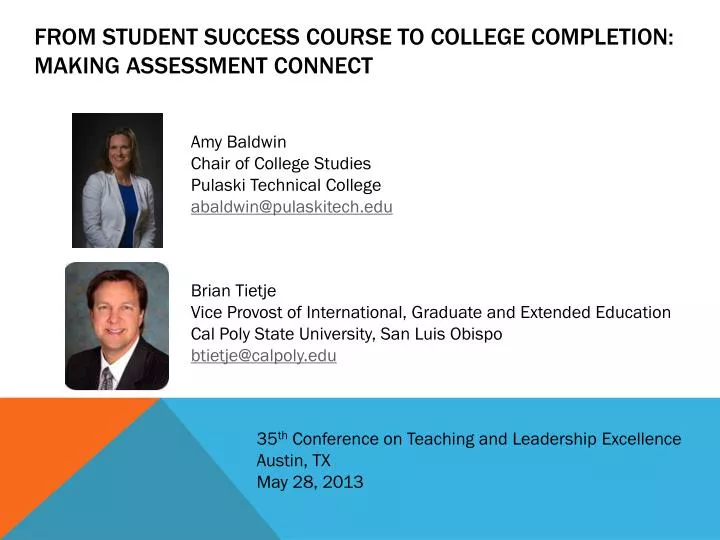 from student success course to college completion making assessment connect