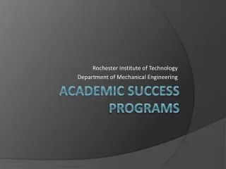 Academic SUCCESS programs