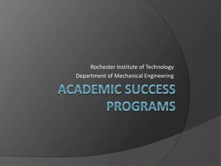 rochester institute of technology department of mechanical engineering