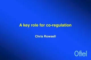 A key role for co-regulation