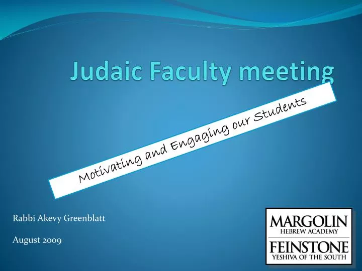 judaic faculty meeting