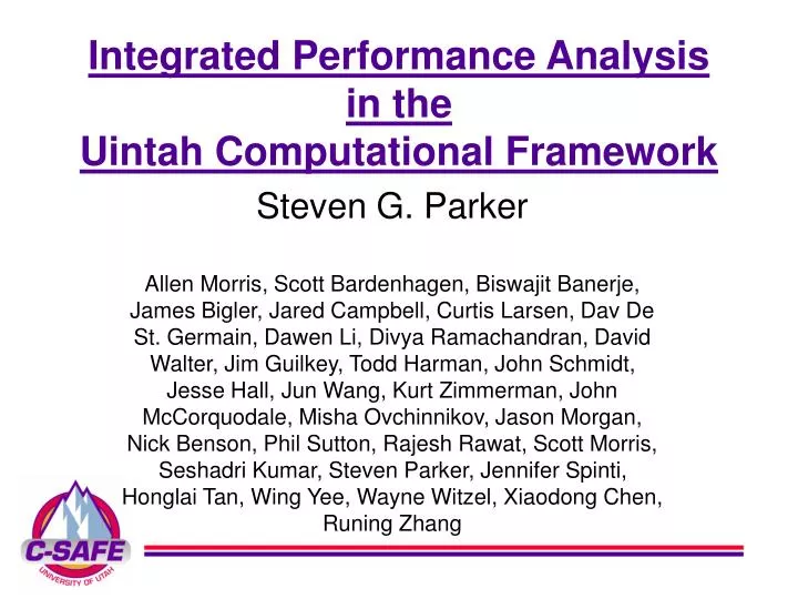 integrated performance analysis in the uintah computational framework