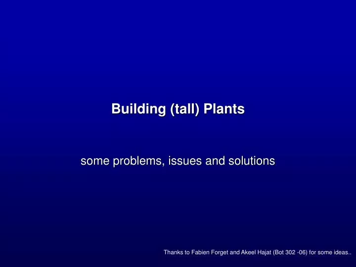 building tall plants