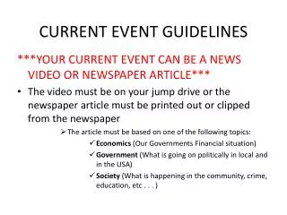 CURRENT EVENT GUIDELINES