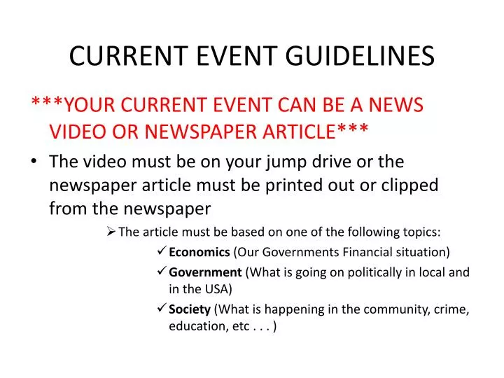 current event guidelines