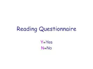 Reading Questionnaire