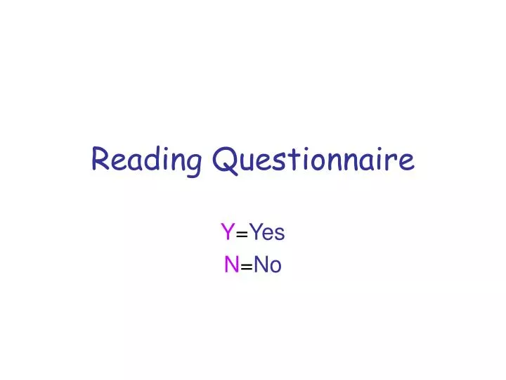 reading questionnaire