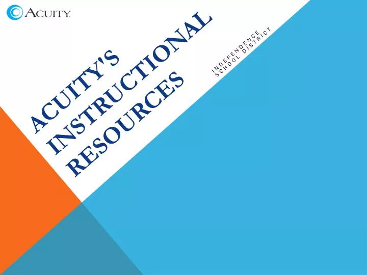 acuity s instructional resources