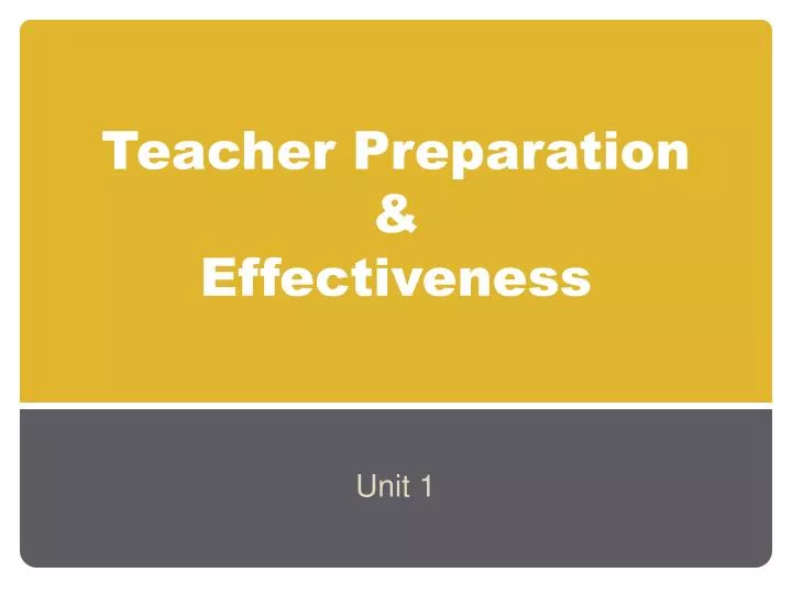 teacher preparation effectiveness