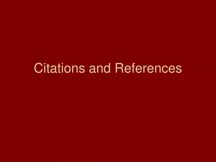 citations and references