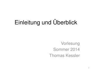 einleitung und berblick