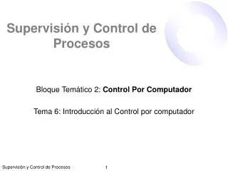 supervisi n y control de procesos