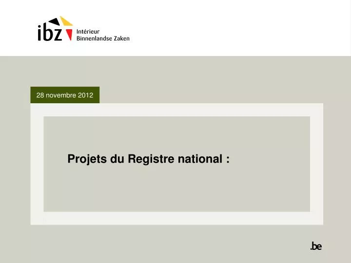 projets du registre national