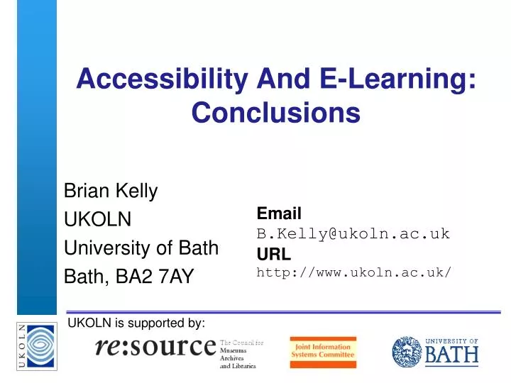 accessibility and e learning conclusions