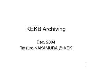 KEKB Archiving