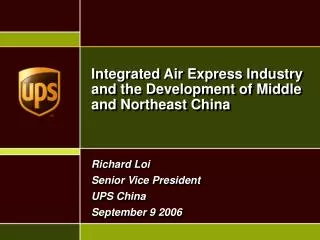 Integrated Air Express Industry and the Development of Middle and Northeast China