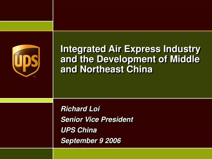 integrated air express industry and the development of middle and northeast china