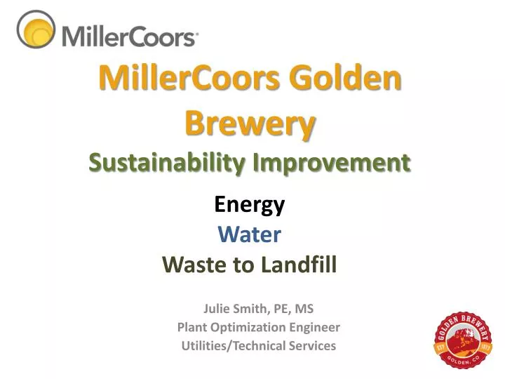 millercoors golden brewery sustainability improvement energy water waste to landfill