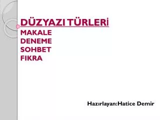 d zyazi t rler makale deneme sohbet fikra