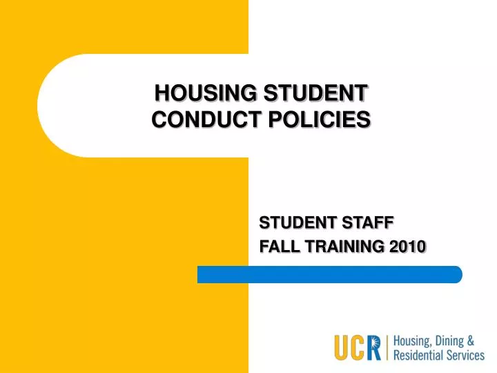 housing student conduct policies