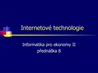 internetov technologie